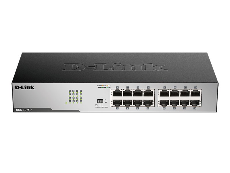 D-Link DGS-1016D/I1A Неуправляемый коммутатор с 16 портами 10/100/1000Base-T