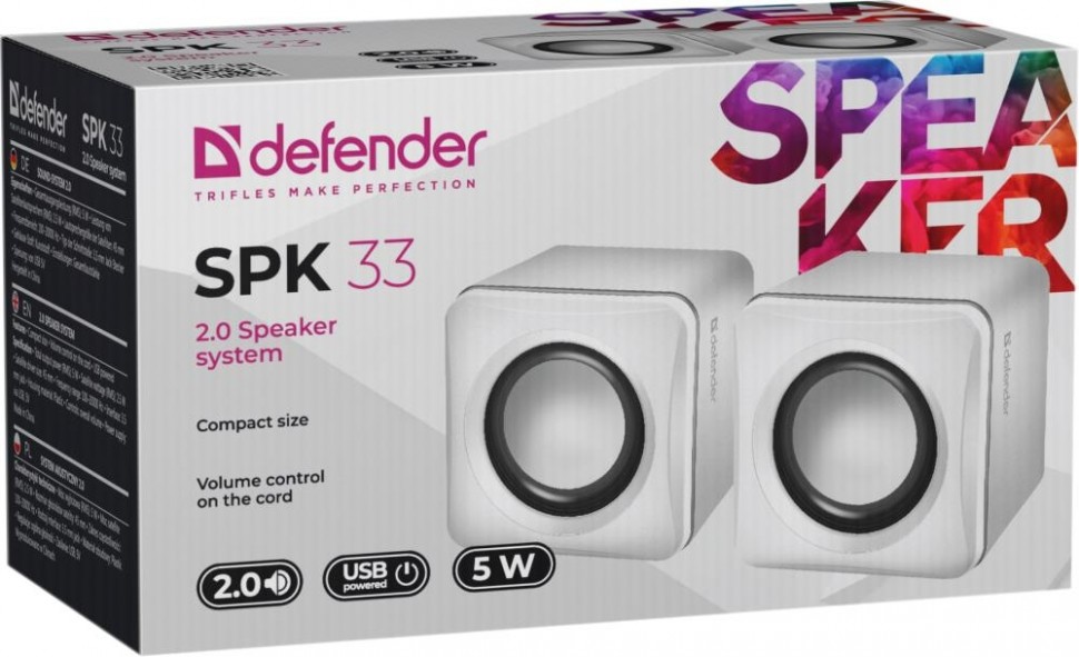 Акустическая система 2.0 SPK 33 WHITE 65631 DEFENDER