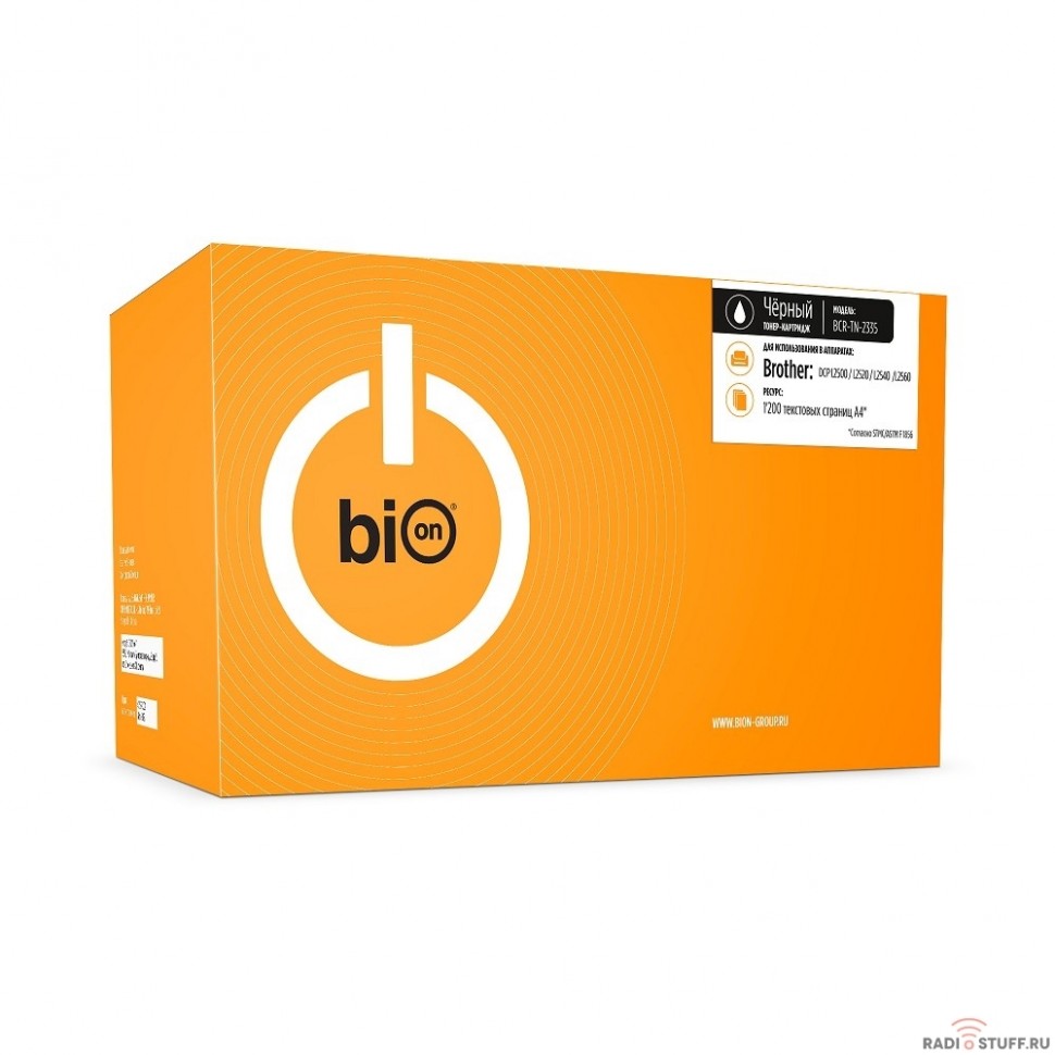 Bion TN-2335 Картридж для Brother HL-L2300/DCP-L2500/2520/2540/2560/MFC-L2700/2720/2740/HL-L2340/2360/2365/2300/2340/2360/2365/DCP-L2500DR/2520/2540/2560/MFC-L2700/2720/2740/2700 (1200  стр.), Черный